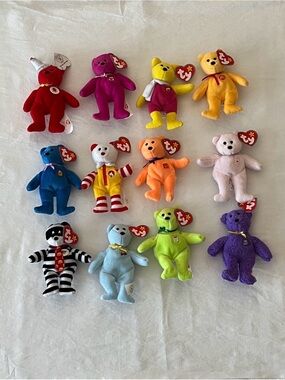 Ty Beanie Baby Plush Bear Collection - Assorted Colors
